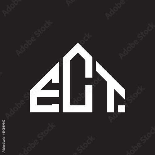 ECT letter logo design on black background. ECT creative initials letter logo concept. ECT letter design.