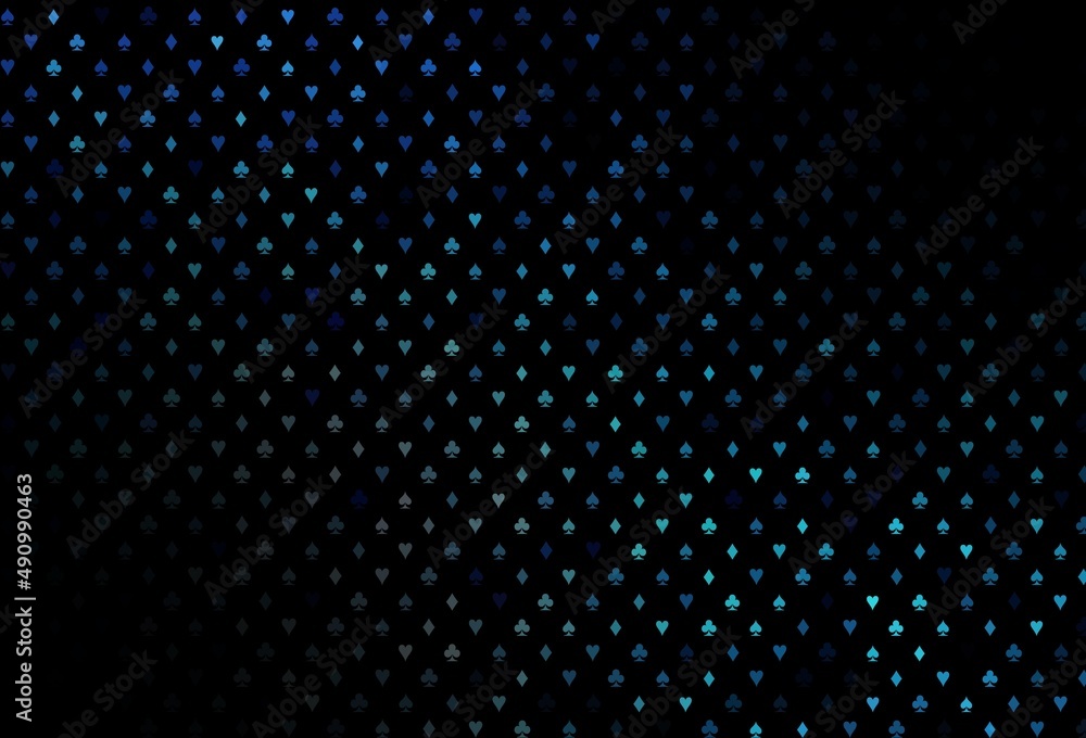 Dark blue vector texture with playing cards. Dark blue vector texture with playing cards.