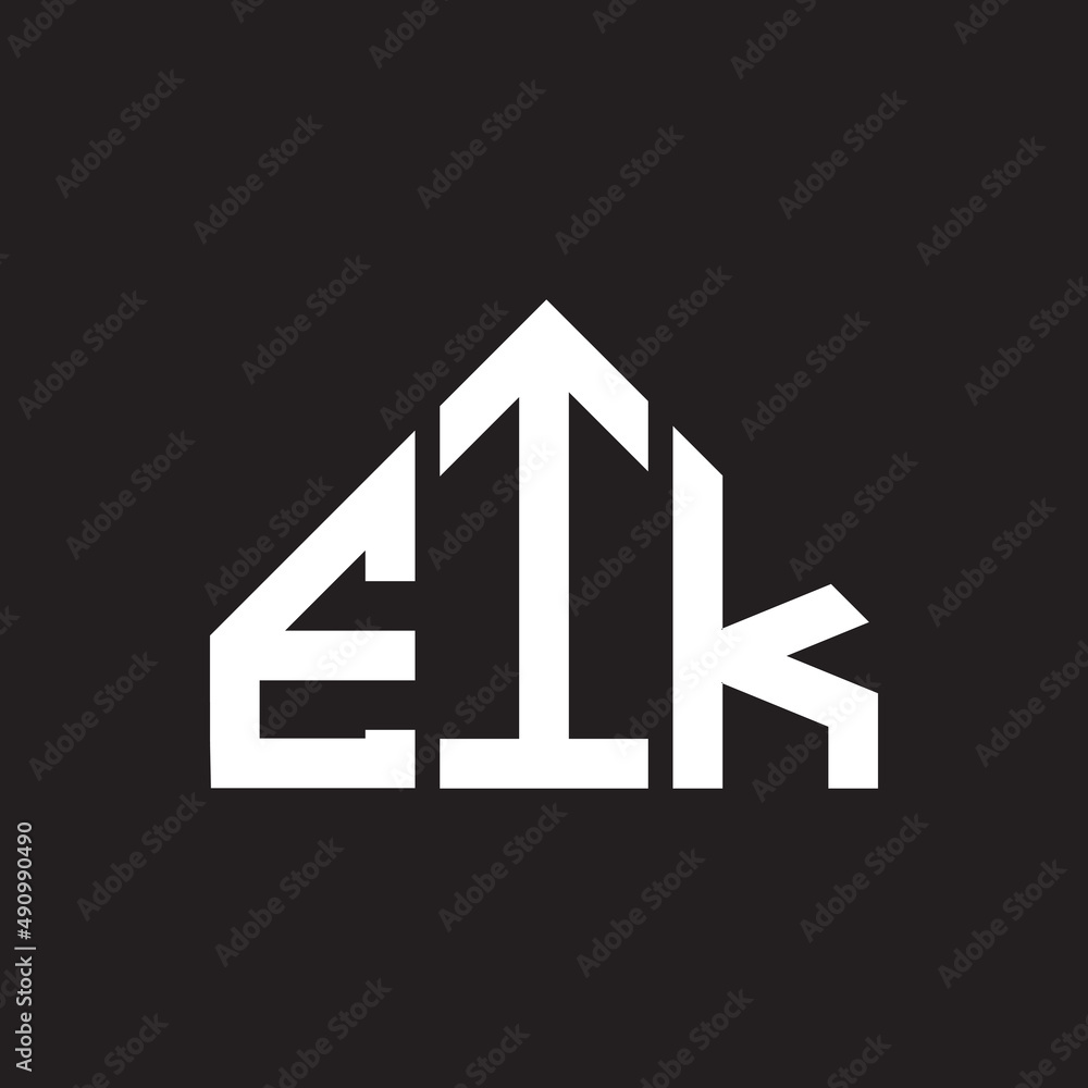 EIK letter logo design on black background. EIK creative initials letter logo concept. EIK letter design.