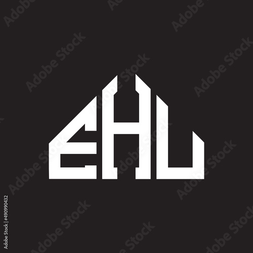 EHU letter logo design on black background. EHU creative initials letter logo concept. EHU letter design. photo