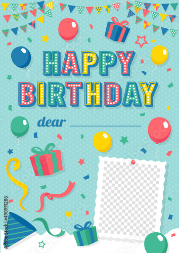 Happy birthday greeting card vector illustration