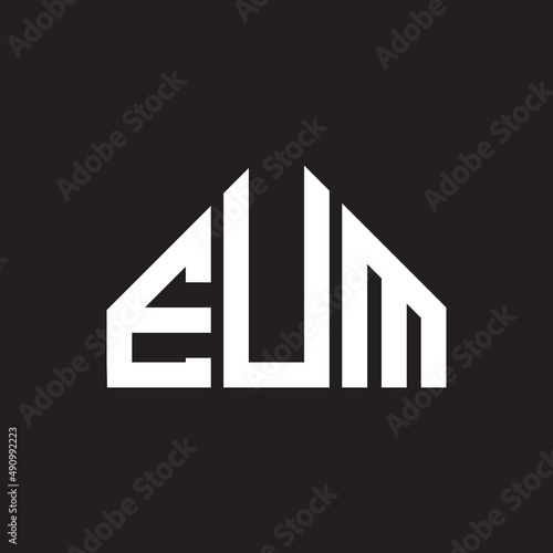 EUM letter logo design on black background. EUM creative initials letter logo concept. EUM letter design. photo