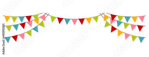 Bunting garland (pennant flags) decoration illustration
