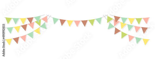 Bunting garland (pennant flags) decoration illustration