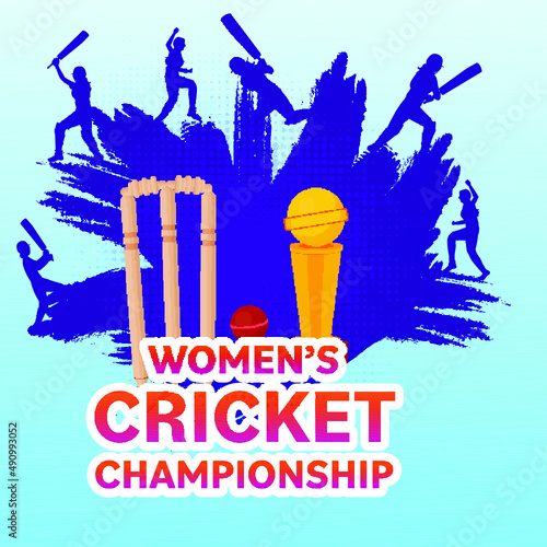 Women's Cricket World Championship Concept. 
