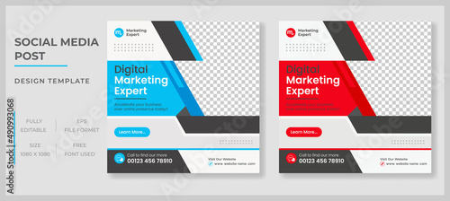 Digital marketing live webinar and corporate social media post template