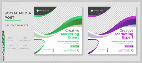 Digital marketing agency social media post and social media banner template