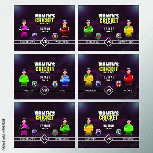 Women's Cricket World Championship Concept. 