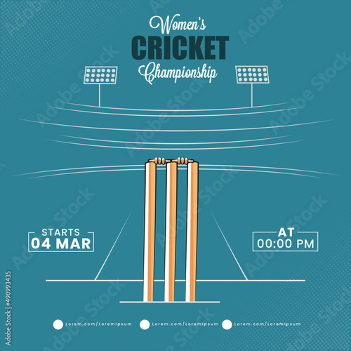 Women's Cricket World Championship Concept. 