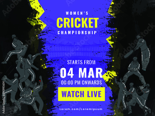 Women's Cricket World Championship Concept. 
