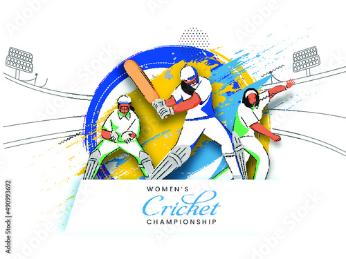 Women's Cricket World Championship Concept. 