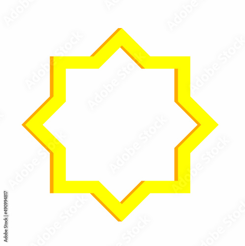 islamic yellow flat icon isolated