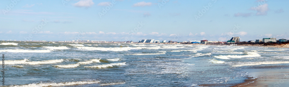 Coast of the Black Sea near Anapa during a storm in spring Coast of the Black Sea near Anapa during a storm in spring