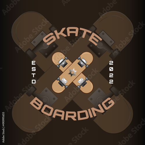 logo illustration of a skateboard