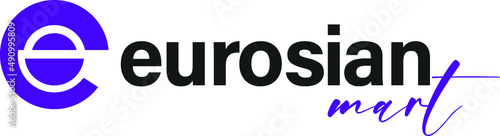 Shopping cart supermarket mart E logo Premium Vector