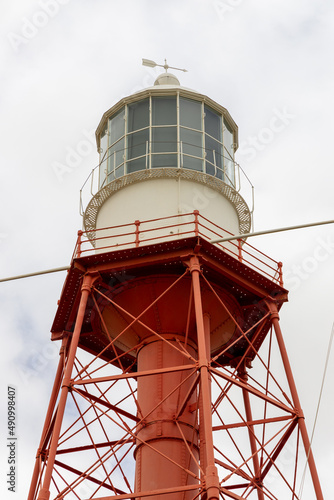A close up of the historic cape jaffa lighthouse located in Kingston South Australia on February 18th 2022