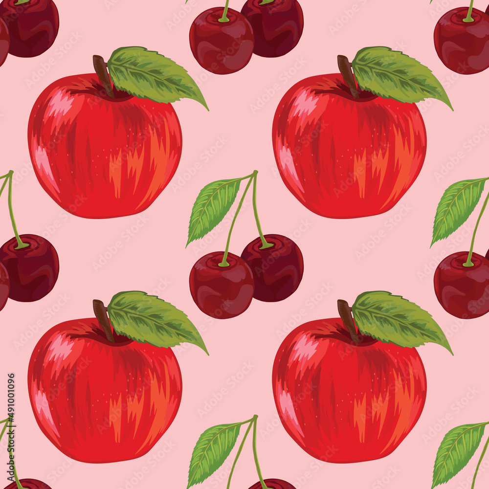 hand draw fruits seamless background pattern hand draw fruits seamless background pattern