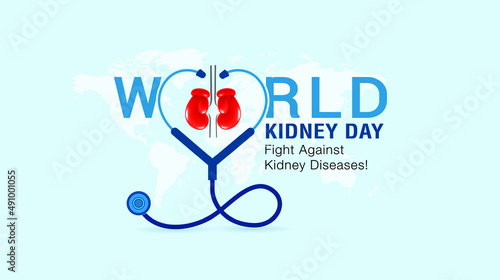 Kidney care hospital doctor concept for world kidney day awareness with stethoscope