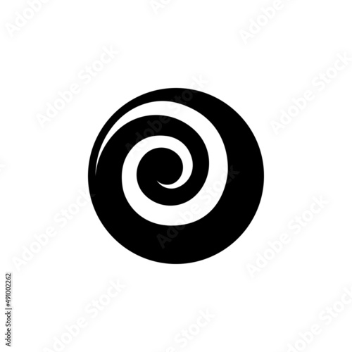 Circle spiral Koru Maori symbol vector isolated on white