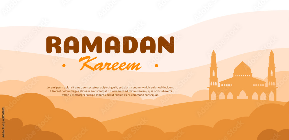 flat design ramadan kareem banner design