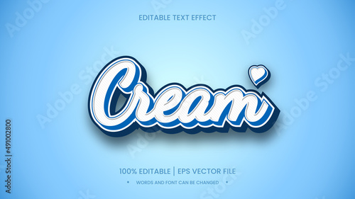 cream white in blue text effect