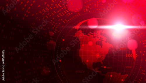 Global network digital technology connection concept. Futuristic globalization modern background.