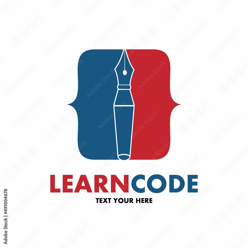 Learn code vector logo template. This design use pencil and code symbol. This design suitble for education Learn code vector logo template. This design use pencil and code symbol. This design suitble for education