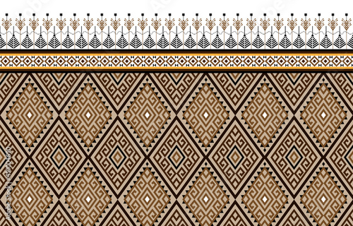 Tribal vector ornament. Seamless African pattern. Ethnic carpet with chevrons. 
Aztec style. Geometric mosaic on the tile, majolica. Ancient interior. 
Modern rug. Geo print on textile. Kente Cloth.

