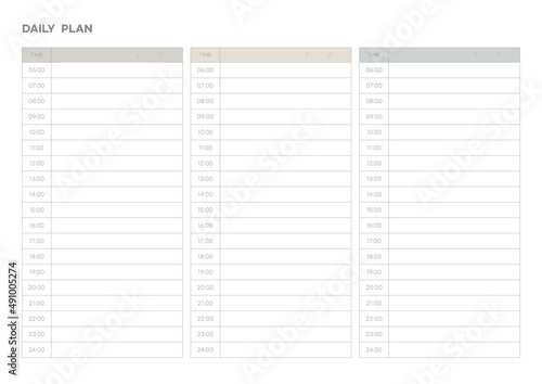 Note, scheduler, diary, calendar planner document template illustration. daily plan form. photo