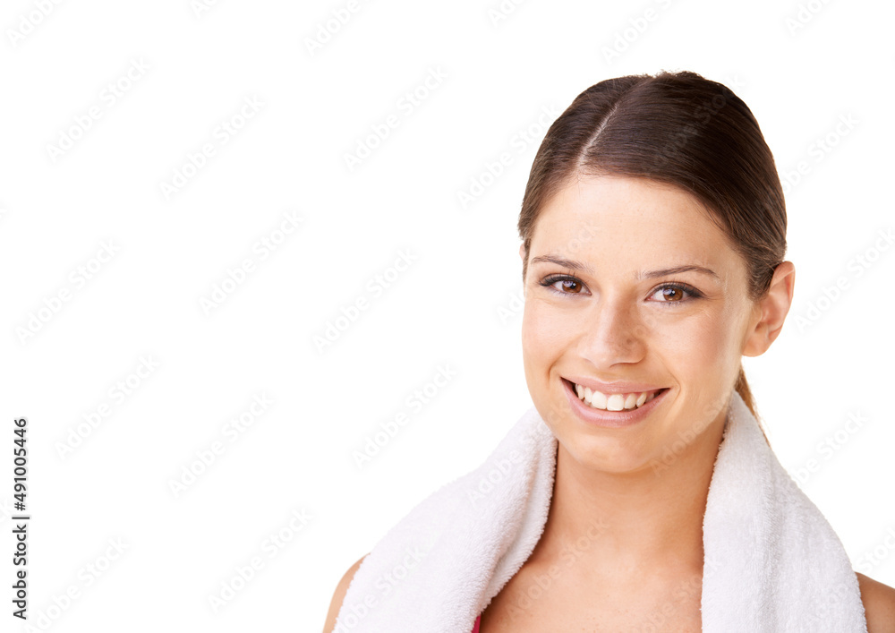Happiness is about feeling fresh. Portrait of a beautiful woman smiling at the camera. Happiness is about feeling fresh. Portrait of a beautiful woman smiling at the camera.