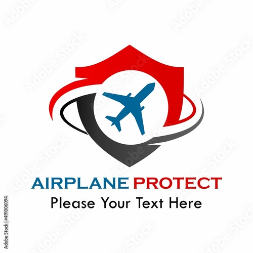 Airplane protect logo template illustration
