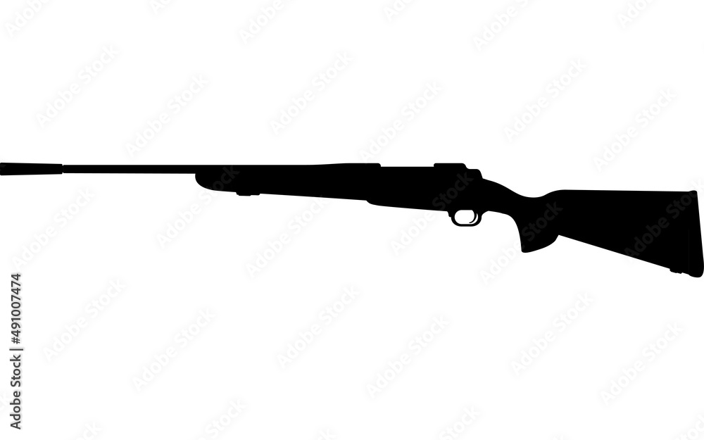 戦争やサバゲーのイメージ、ライフル銃のシルエット 戦争やサバゲーのイメージ、ライフル銃のシルエット