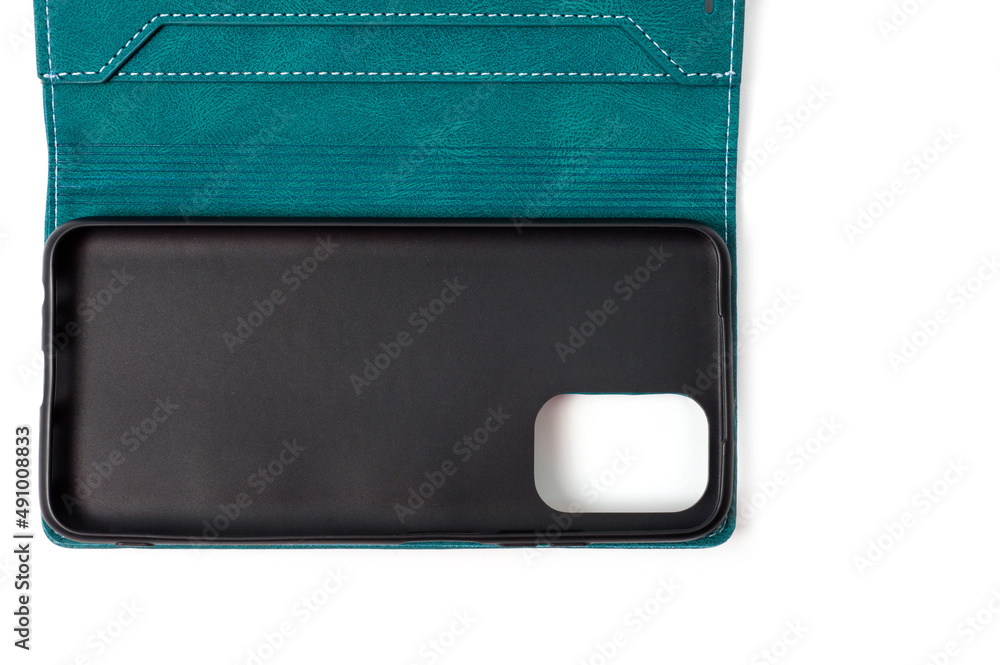 A green flip case with pockets for bank cards and IDs to protect your smartphone. A green flip case with pockets for bank cards and IDs to protect your smartphone.