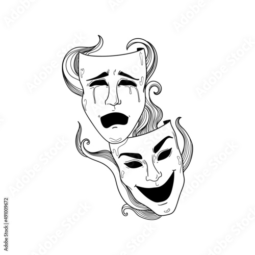 illustration abstract mask sadness fun