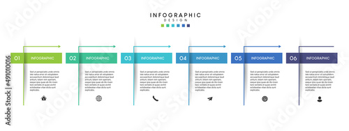 Steps business data visualization timeline process infographic template design with icons