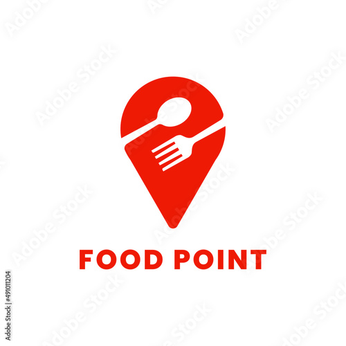 food point logo, symbol and icon template. vector to show the location of the food seller.