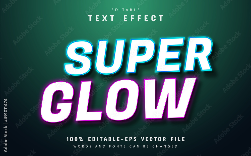 Super glow neon style text effect
