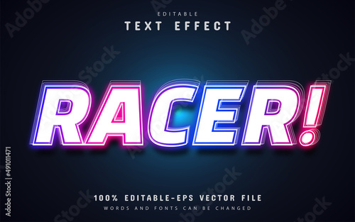 Racer neon text effect