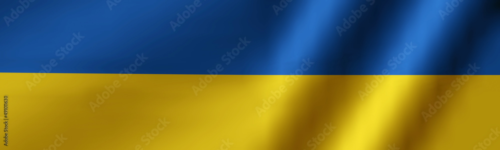 ukranian ukraine long flag space for your text - 3d rendering ukranian ukraine long flag space for your text - 3d rendering