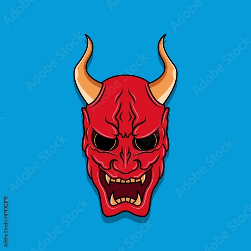 Oni japanese devil mask  Vector illustration eps.10