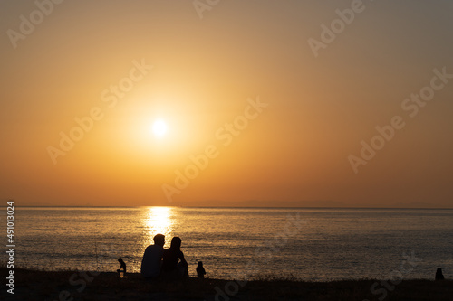 福井県美浜町水晶浜の夕日