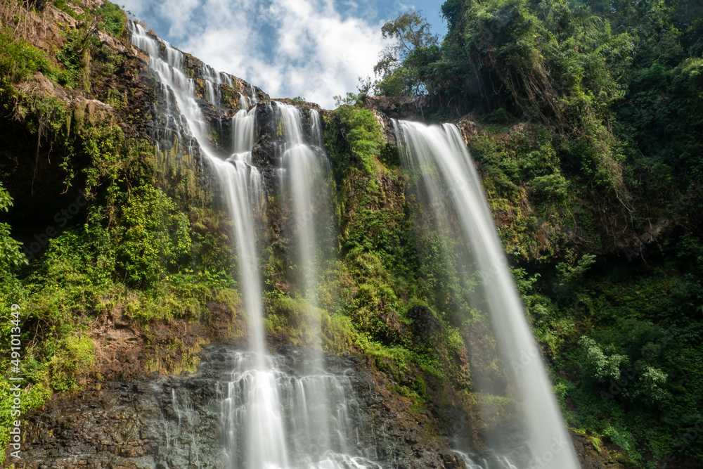 Tad Yuang waterfall in tropical rain forest. Laos Tad Yuang waterfall in tropical rain forest. Laos