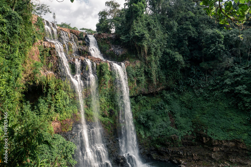 Tad Yuang waterfall  in tropical rain forest. Laos