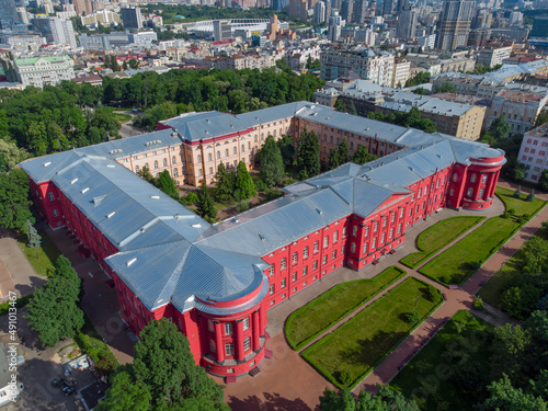 Taras Shevchenko National University of Kyiv. Aerial drone view.