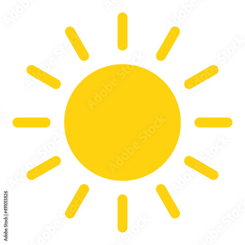 nvis31 NewVectorIllustrationSign nvis - sun vector sign . simple silhouette . summer symbol . sunshine yellow transparent icon . AI 10 / EPS 10 . g11269 photo