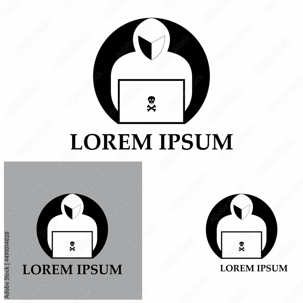 Hacker icon logo vector background Hacker icon logo vector background