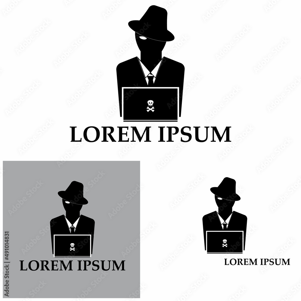 Hacker icon logo vector background Hacker icon logo vector background