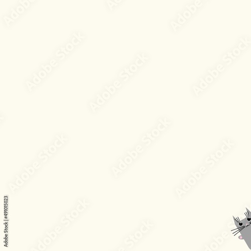 Wallpaper Mural Curious, cartoon gray cat. Background for an image depicting a curious cat. Torontodigital.ca