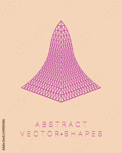 Geometric shape for design. Wireframe illustration. Molecular grid. 3d technology style. Vector illustration. Futuristic connection structure for chemistry and science.