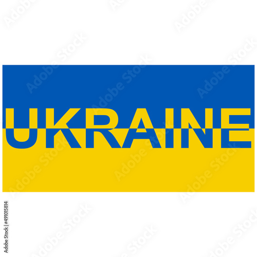 Flag Ukraine with text Ukra...